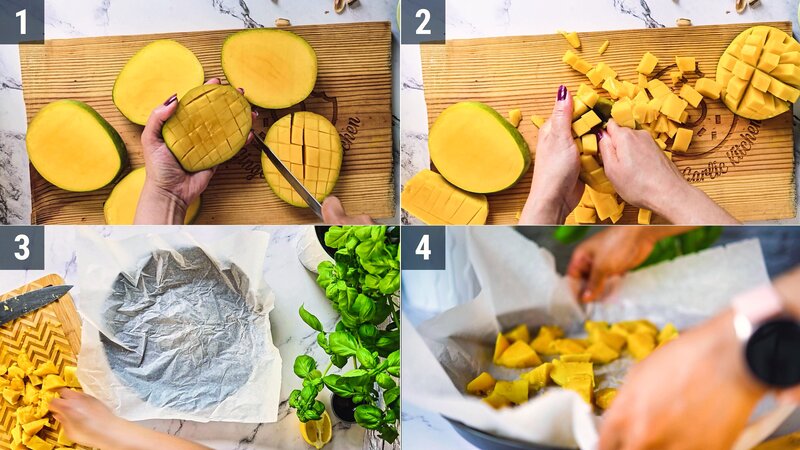 Image of the recipe cooking step-1-1 for 3 Ingredient Mango Sorbet