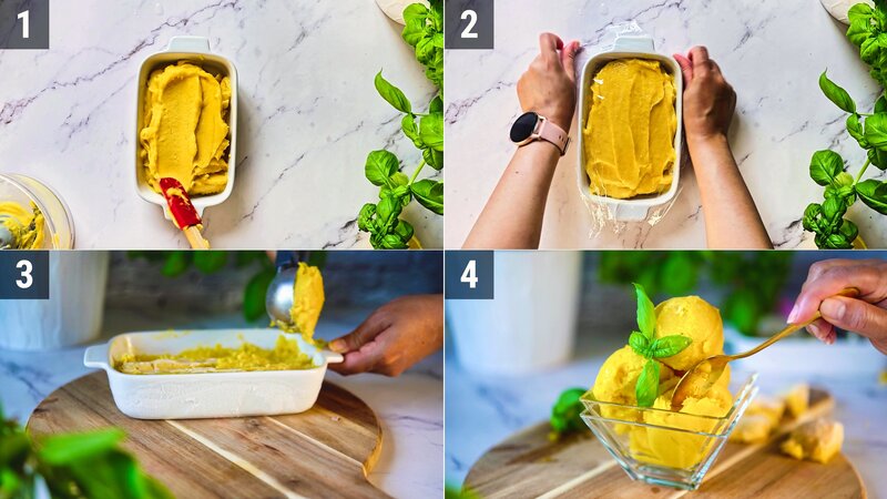 Image of the recipe cooking step-1-4 for 3 Ingredient Mango Sorbet