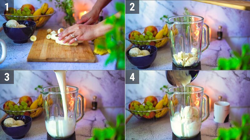 Image of the recipe cooking step-1-1 for Banana Milkshake