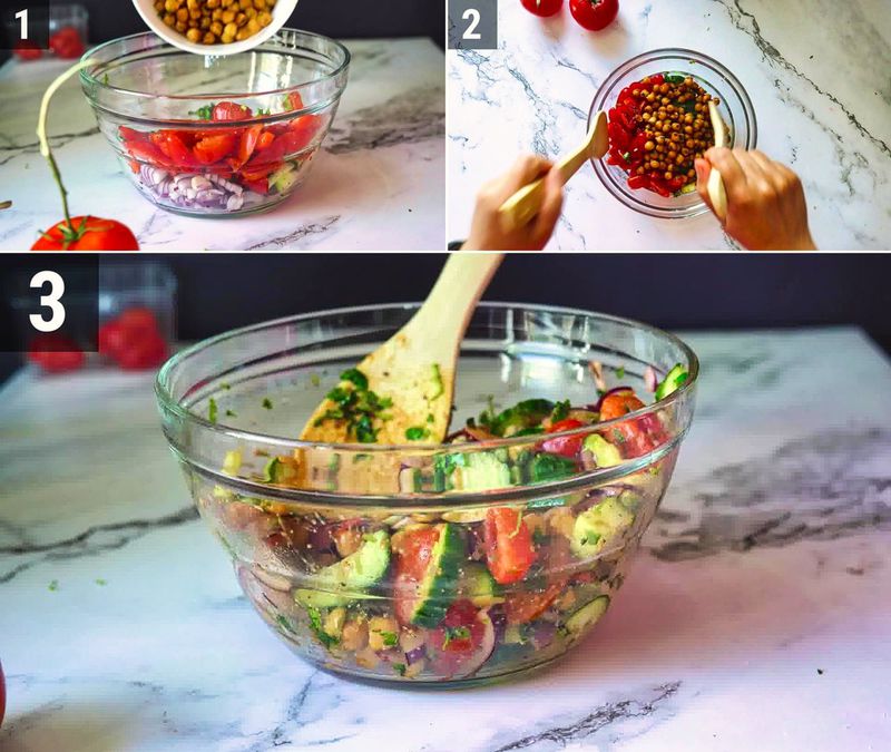 Image of the recipe cooking step-1-6 for Chickpea Salad