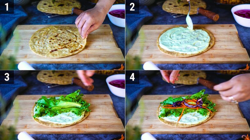 Image of the recipe cooking step-5-1 for Chickpea Tikka Wrap