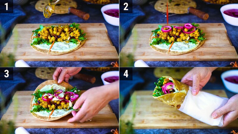 Image of the recipe cooking step-5-2 for Chickpea Tikka Wrap