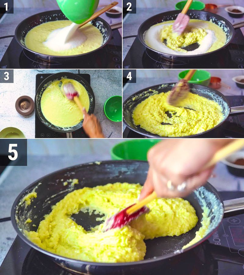 Image of the recipe cooking step-1-2 for Chocolate Burfi