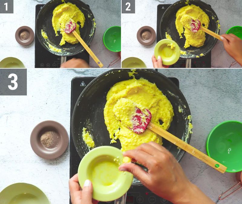 Image of the recipe cooking step-1-3 for Chocolate Burfi