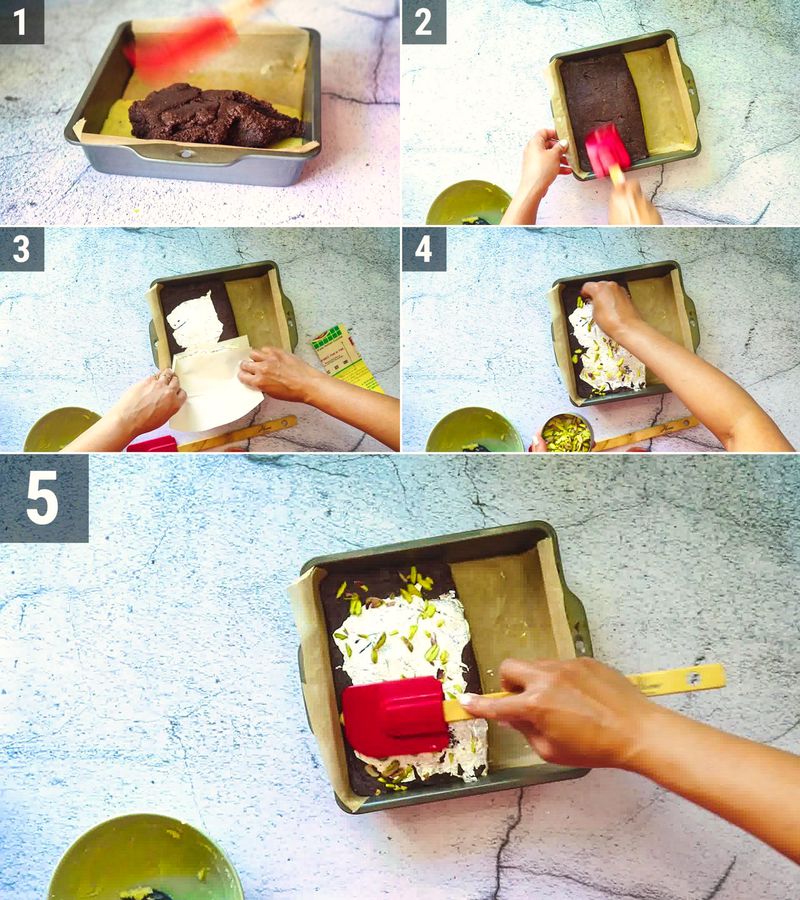 Image of the recipe cooking step-1-7 for Chocolate Burfi