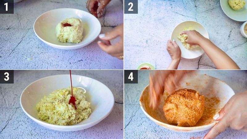 Image of the recipe cooking step-1-3 for Coconut Burfi Roll