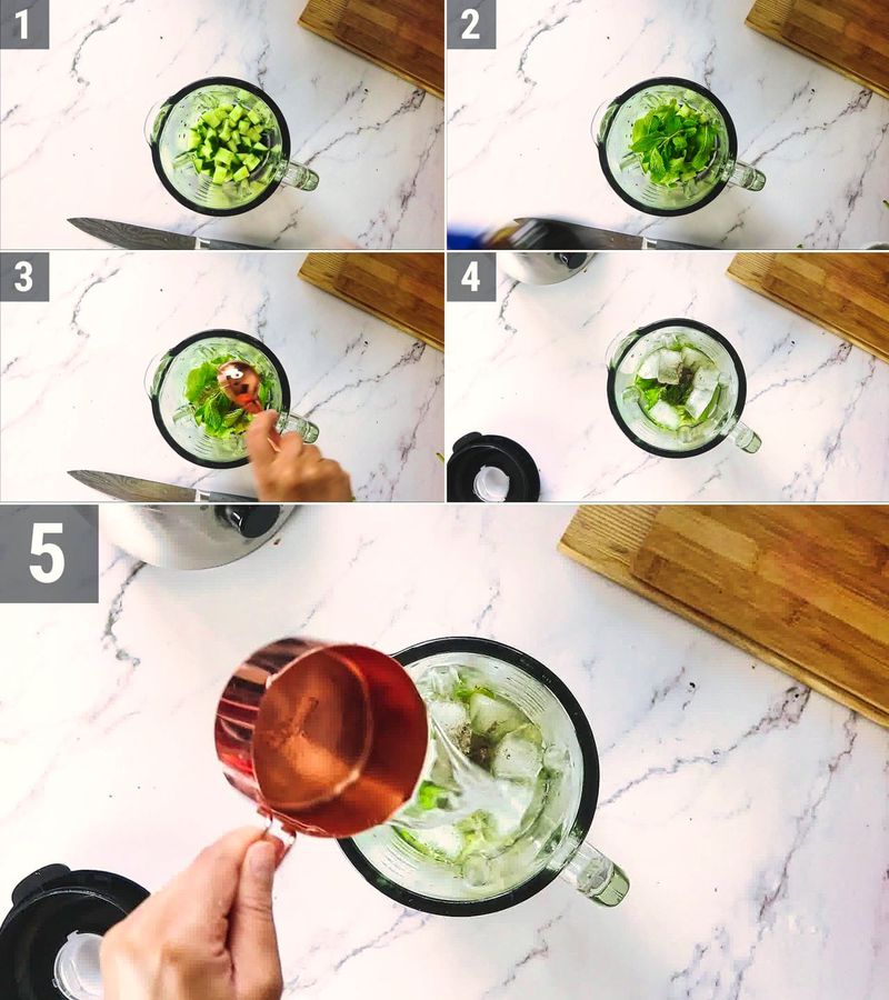 Image of the recipe cooking step-1-2 for Cucumber Cooler