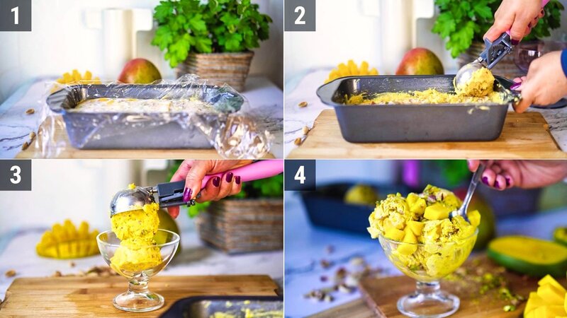 Image of the recipe cooking step-1-4 for High Protein Mango Ice Cream