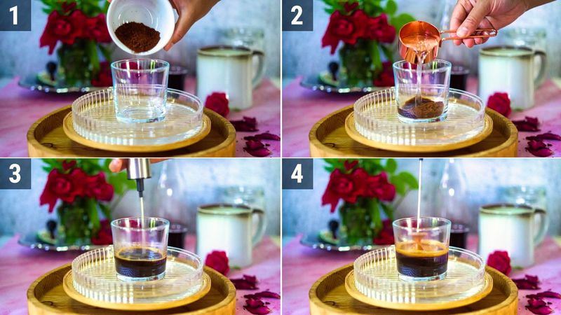 Image of the recipe cooking step-1-1 for Iced Rose Latte