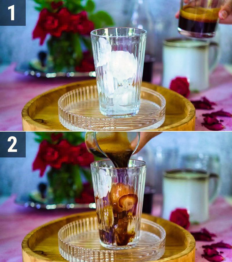 Image of the recipe cooking step-1-2 for Iced Rose Latte