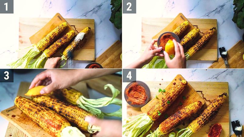 Image of the recipe cooking step-4-1 for Indian Style Roasted Corn - Masala Bhutta