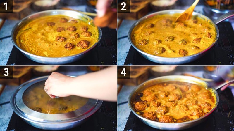 Image of the recipe cooking step-3-7 for Lauki Kofta Curry