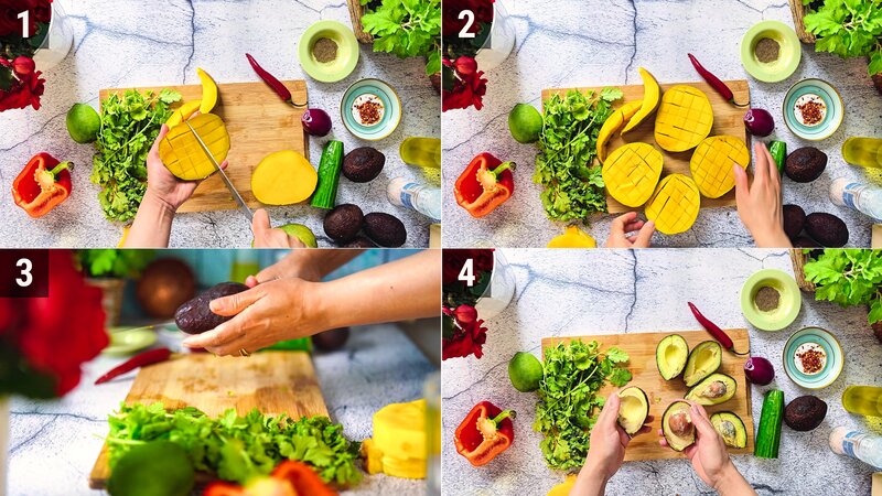 Image of the recipe cooking step-1-1 for Mango Avocado Salad