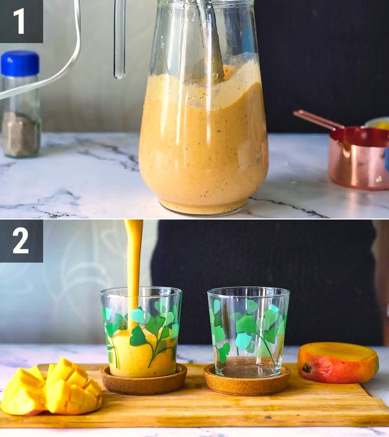 Image of the recipe cooking step-1-3 for Mango Oats Smoothie