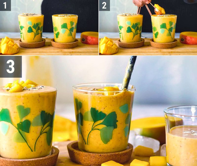 Image of the recipe cooking step-1-4 for Mango Oats Smoothie