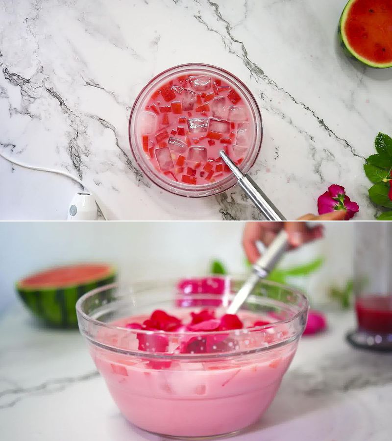 Image of the recipe cooking step-1-6 for Mohabbat Ka Sharbat - Watermelon Rose Drink