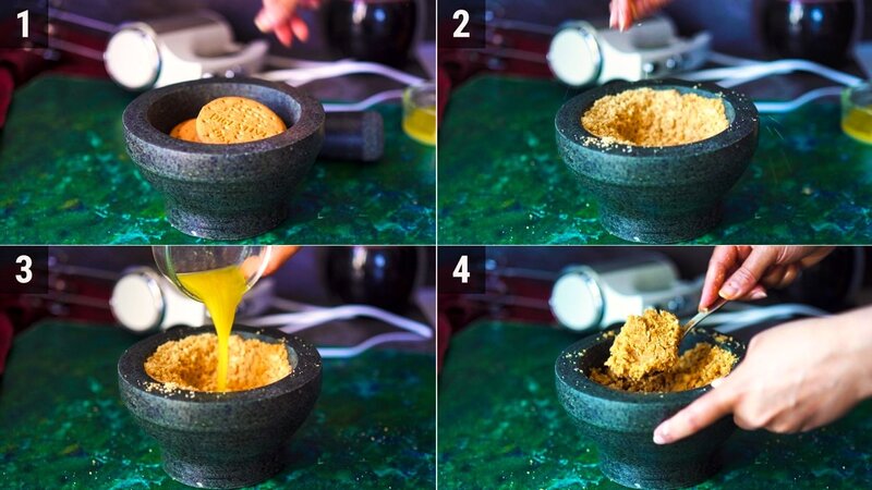 Image of the recipe cooking step-1-1 for Motichoor Cheesecake