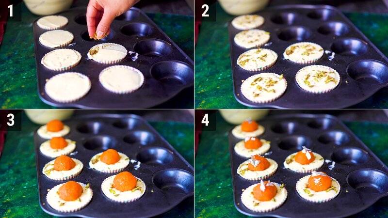 Image of the recipe cooking step-3-3 for Motichoor Cheesecake