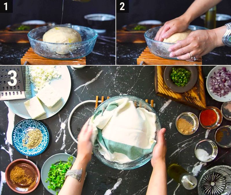Image of the recipe cooking step-1-2 for Paneer Paratha