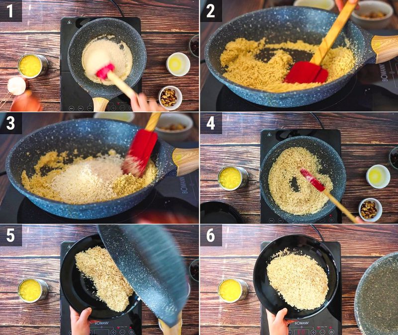 Image of the recipe cooking step-1-3 for Pineapple Ladoo