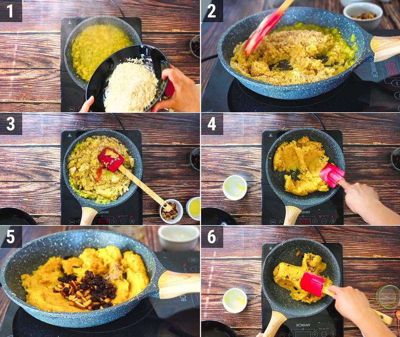 Image of the recipe cooking step-1-5 for Pineapple Ladoo