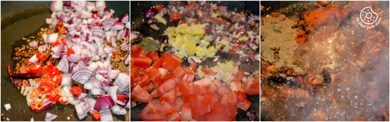 vegetables cooking in a pan with a lot of oil