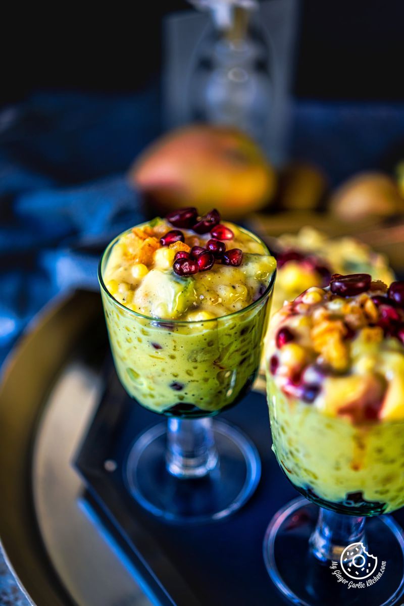 sago fruit custard glasses