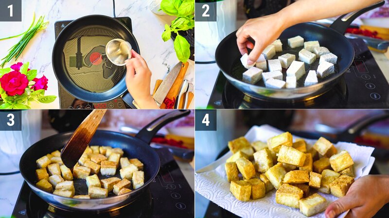 Image of the recipe cooking step-1-4 for Soy Garlic Tofu