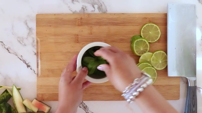 Image of the recipe cooking step-1-4 for Watermelon Mojito