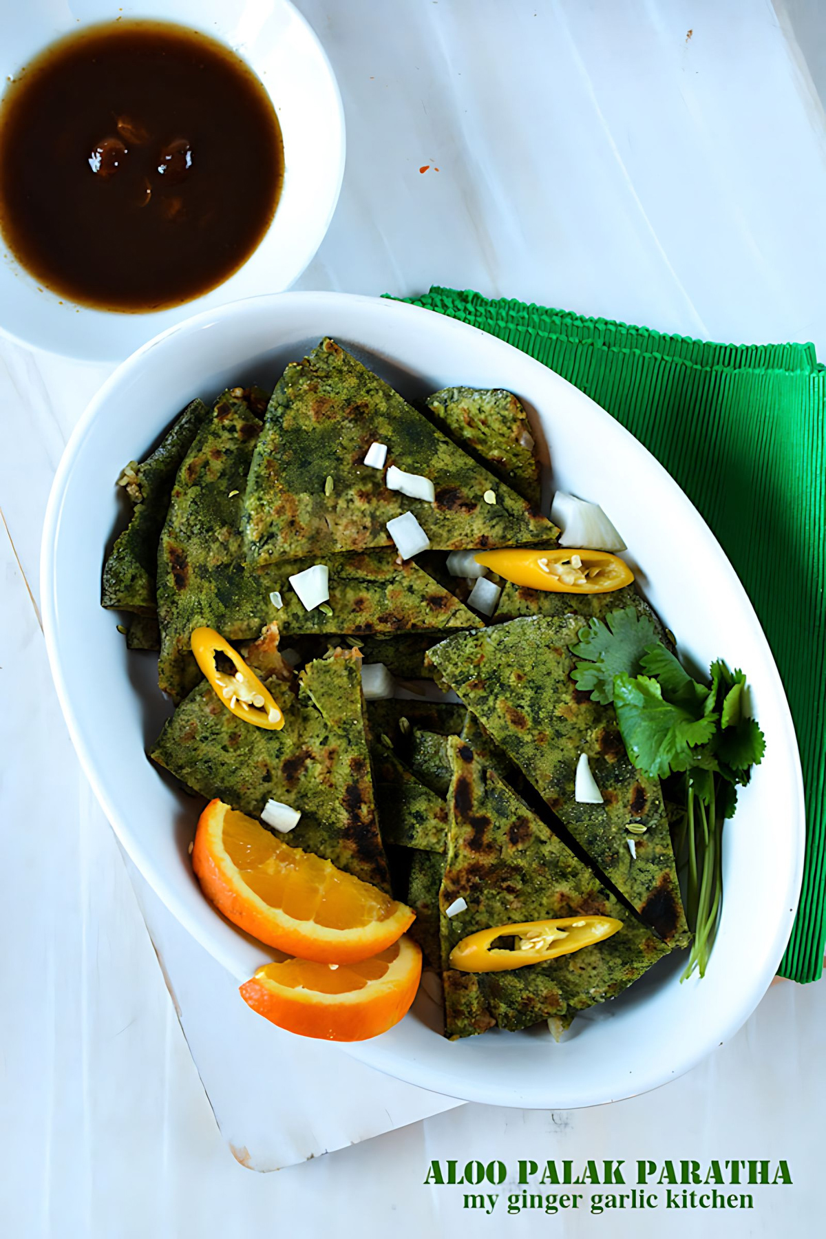 Image of Aloo Palak Paratha – Potato Stuffed Spinach Flatbread